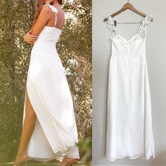 NWOT The Way to Love White Ruffled Maxi Dress - Picture 3 of 9
